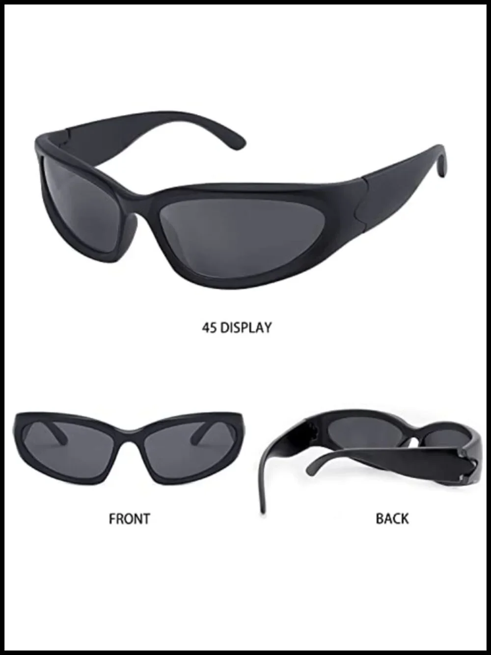 2 Pair Y2K Wrap Around Sunglasses Sports Futuristic Oval Shades UV400